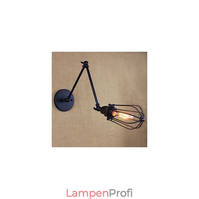 Stil Bett Hotel Restaurant Projekt Eisen Arm Doppel Retro Vintage Schwarz Gürtel Wand Lampe Schalter