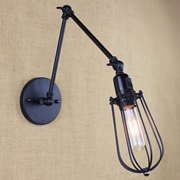 Stil Bett Hotel Restaurant Projekt Eisen Arm Doppel Retro Vintage Schwarz Gürtel Wand Lampe Schalter