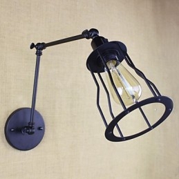 Stil Bett Hotel Restaurant Projekt Eisen Arm Doppel Retro Vintage Schwarz Gürtel Wand Lampe Schalter