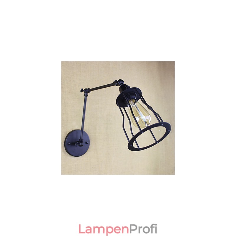 Stil Bett Hotel Restaurant Projekt Eisen Arm Doppel Retro Vintage Schwarz Gürtel Wand Lampe Schalter