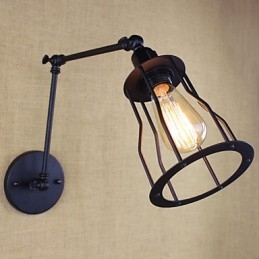 Stil Bett Hotel Restaurant Projekt Eisen Arm Doppel Retro Vintage Schwarz Gürtel Wand Lampe Schalter