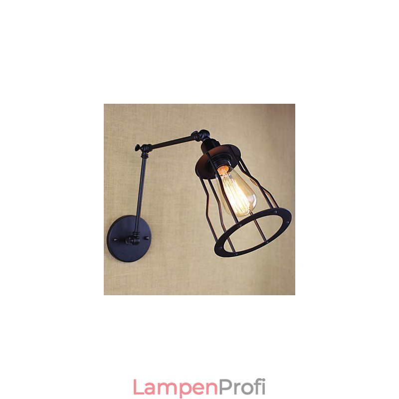 Stil Bett Hotel Restaurant Projekt Eisen Arm Doppel Retro Vintage Schwarz Gürtel Wand Lampe Schalter