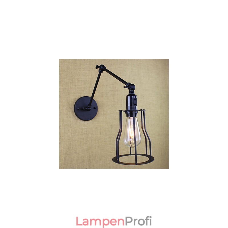 Stil Bett Hotel Restaurant Projekt Eisen Arm Doppel Retro Vintage Schwarz Gürtel Wand Lampe Schalter