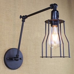 Stil Bett Hotel Restaurant Projekt Eisen Arm Doppel Retro Vintage Schwarz Gürtel Wand Lampe Schalter
