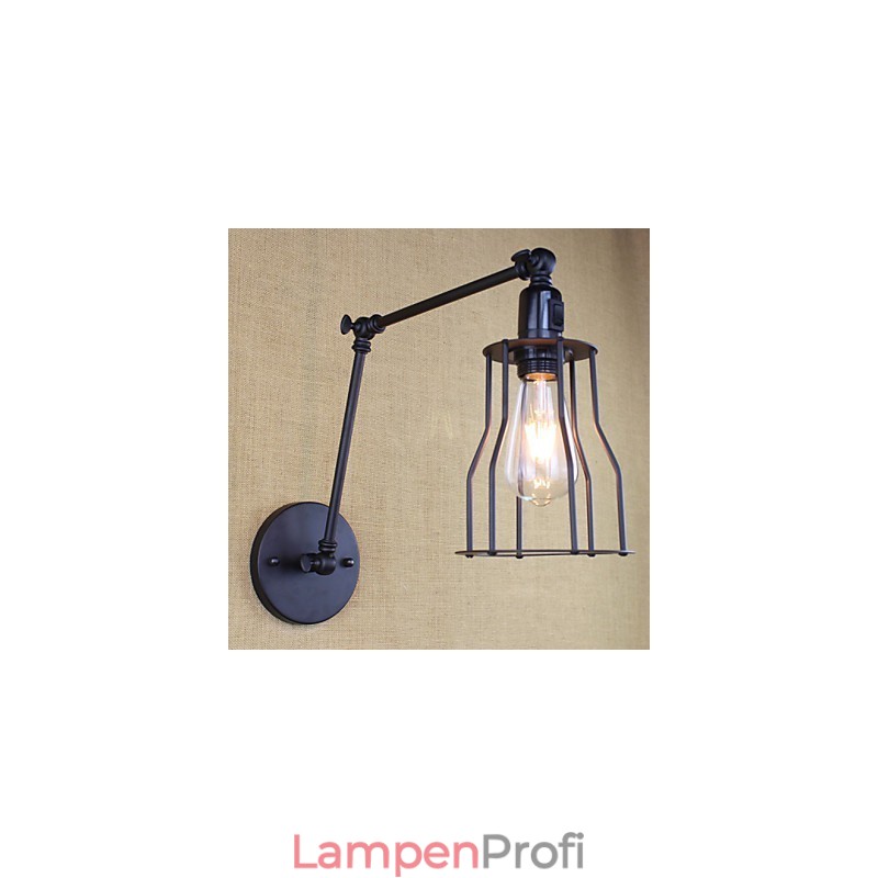 Stil Bett Hotel Restaurant Projekt Eisen Arm Doppel Retro Vintage Schwarz Gürtel Wand Lampe Schalter
