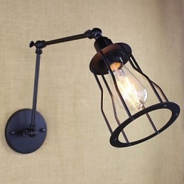 Stil Bett Hotel Restaurant Projekt Eisen Arm Doppel Retro Vintage Schwarz Gürtel Wand Lampe Schalter