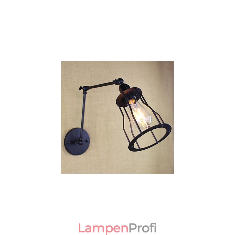 Stil Bett Hotel Restaurant Projekt Eisen Arm Doppel Retro Vintage Schwarz Gürtel Wand Lampe Schalter
