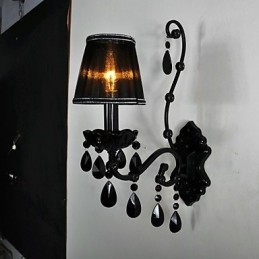 Wandleuchten Kristall Traditionell Klassisch Metall Schwarz