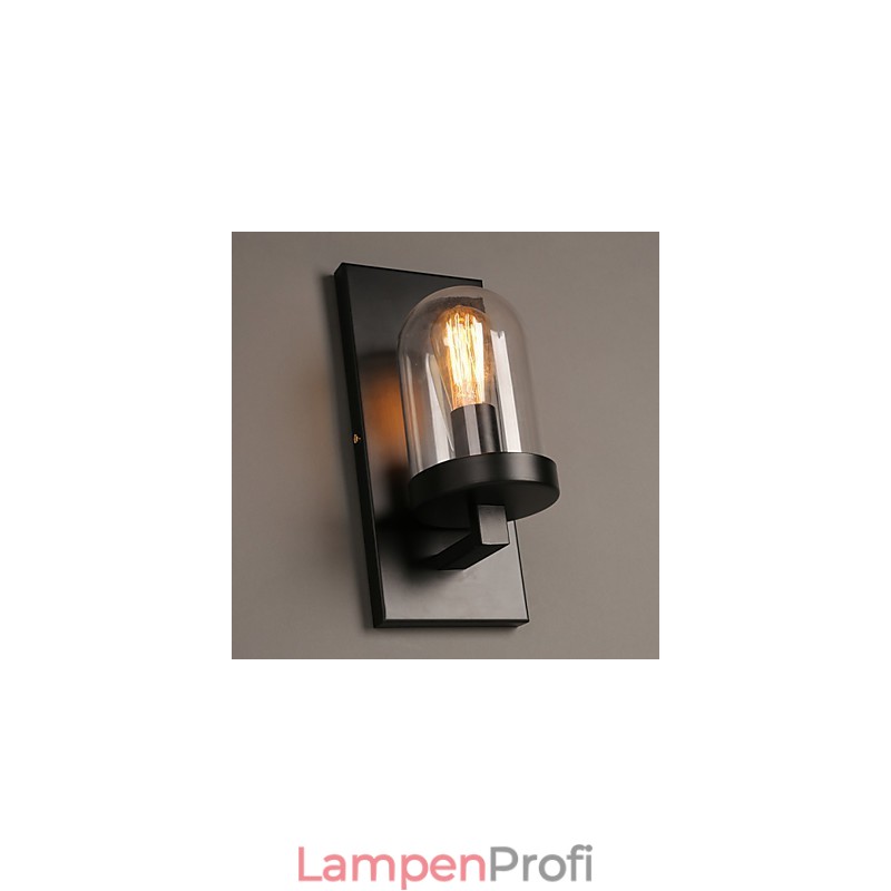 Kreative ländliche Schmiedeeisen-Glas-Wandleuchte