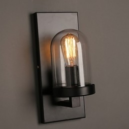 Kreative ländliche Schmiedeeisen-Glas-Wandleuchte
