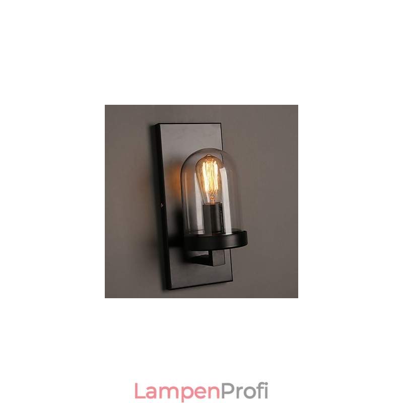 Kreative ländliche Schmiedeeisen-Glas-Wandleuchte