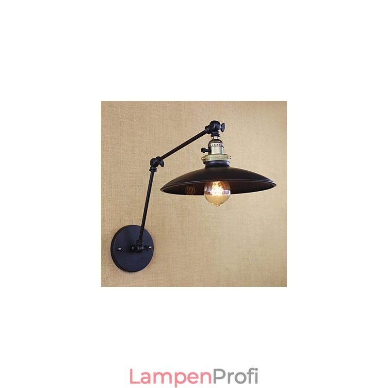 Amerikanische minimalistische Industrie-Wandleuchte aus Eisen mit langem Arm und Schalter