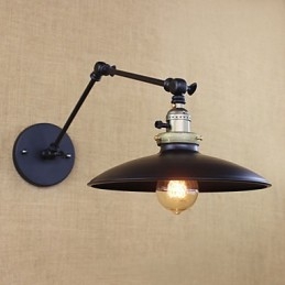 Amerikanische minimalistische Industrie-Wandleuchte aus Eisen mit langem Arm und Schalter