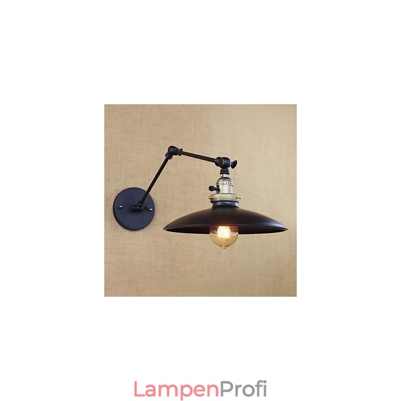 Amerikanische minimalistische Industrie-Wandleuchte aus Eisen mit langem Arm und Schalter