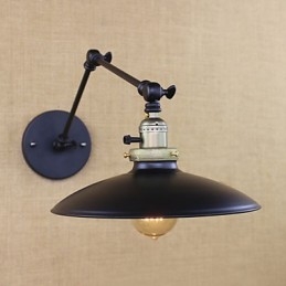 Amerikanische minimalistische Industrie-Wandleuchte aus Eisen mit langem Arm und Schalter