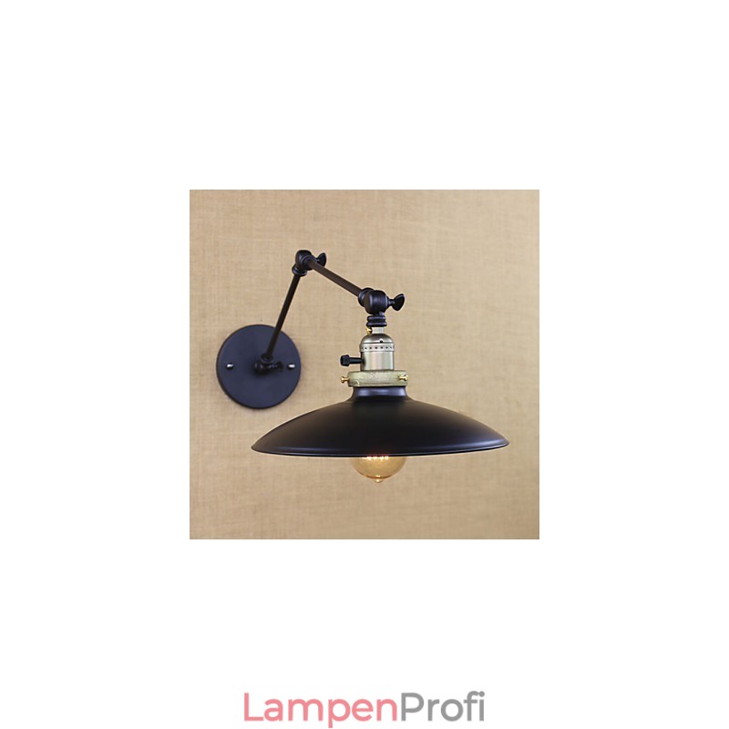 Amerikanische minimalistische Industrie-Wandleuchte aus Eisen mit langem Arm und Schalter