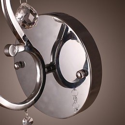 Silberne Kristall-Wandleuchte mit 1 Licht