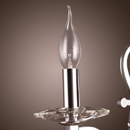 Silberne Kristall-Wandleuchte mit 1 Licht
