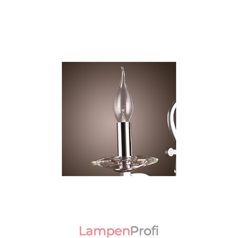 Silberne Kristall-Wandleuchte mit 1 Licht