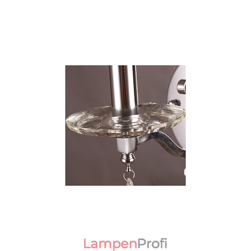 Silberne Kristall-Wandleuchte mit 1 Licht