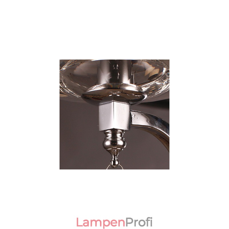 Silberne Kristall-Wandleuchte mit 1 Licht