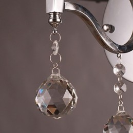 Silberne Kristall-Wandleuchte mit 1 Licht
