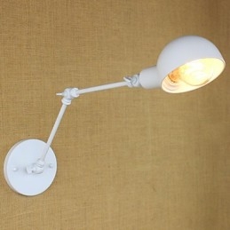 Moderne weiße lange Arm Doppel Schmiedeeisen Wandleuchte Wohnzimmer Flur Schlafzimmer Nachttisch Studie