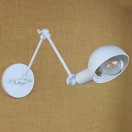 Moderne weiße lange Arm Doppel Schmiedeeisen Wandleuchte Wohnzimmer Flur Schlafzimmer Nachttisch Studie