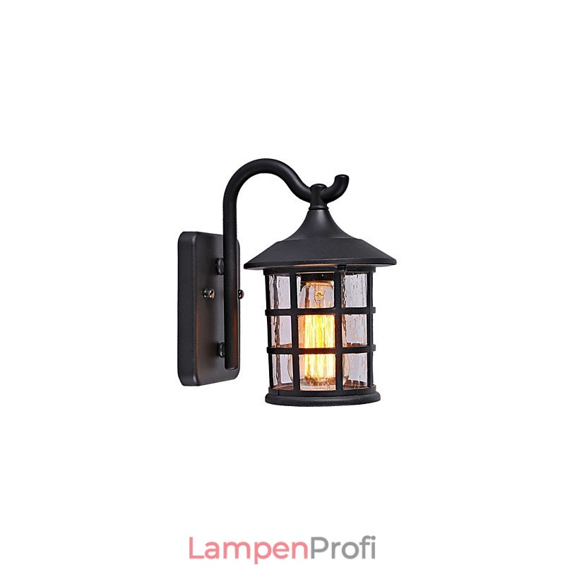 Antike rustikale Eisen wasserdichte Außenwandlampe Vintage Laternenlicht Rostig Mattschwarz Korridor Flur Wandleuchte