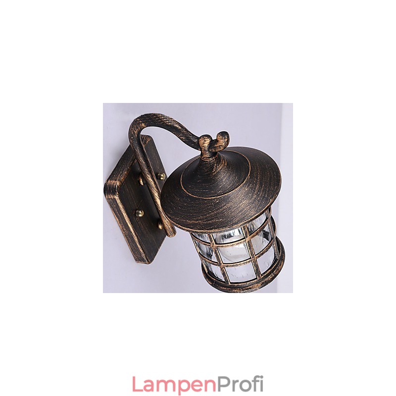Antike rustikale Eisen wasserdichte Außenwandlampe Vintage Laternenlicht Rostig Mattschwarz Korridor Flur Wandleuchte