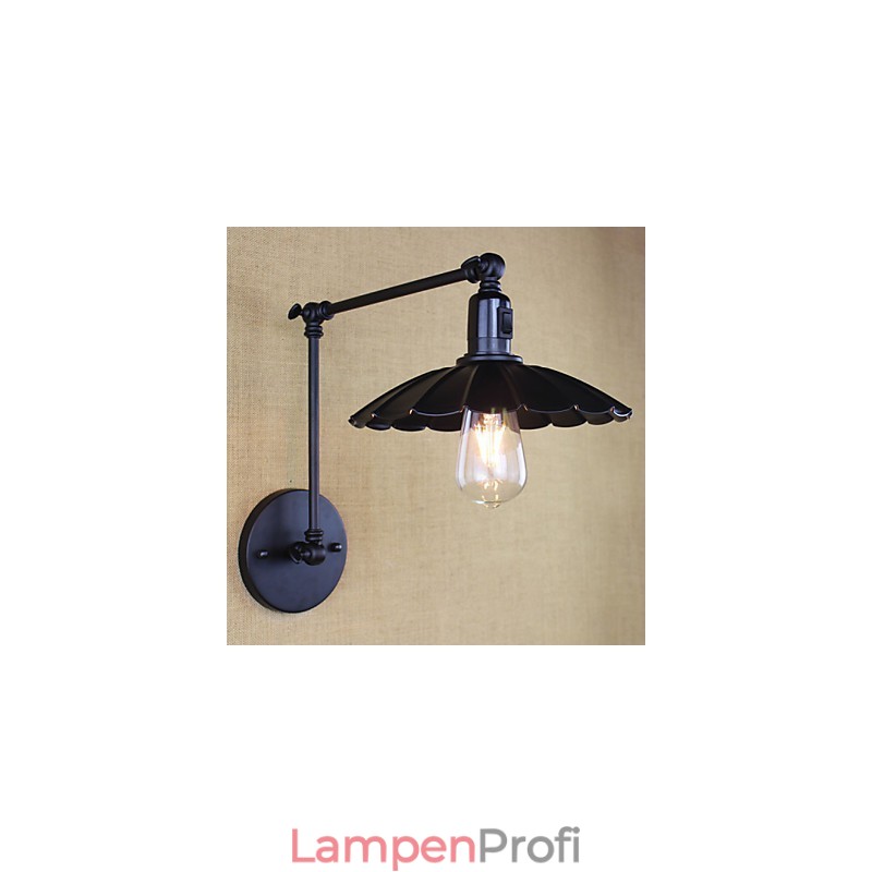 Schlafzimmer Nacht Lampe Hotel Engineering Restaurant Retro Matte Schwarz Gürtel Lange Arm Doppel Schalter Wand