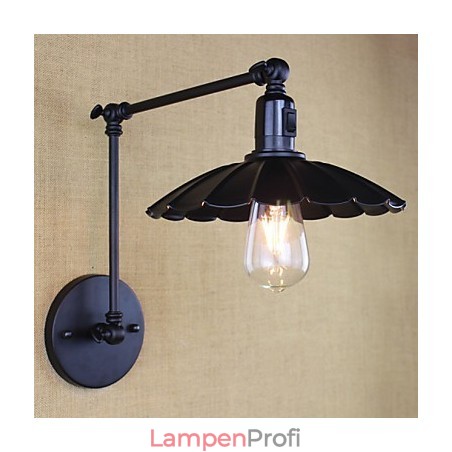 Schlafzimmer Nacht Lampe Hotel Engineering Restaurant Retro Matte Schwarz Gürtel Lange Arm Doppel Schalter Wand