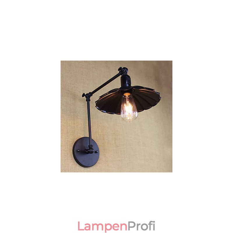 Schlafzimmer Nacht Lampe Hotel Engineering Restaurant Retro Matte Schwarz Gürtel Lange Arm Doppel Schalter Wand