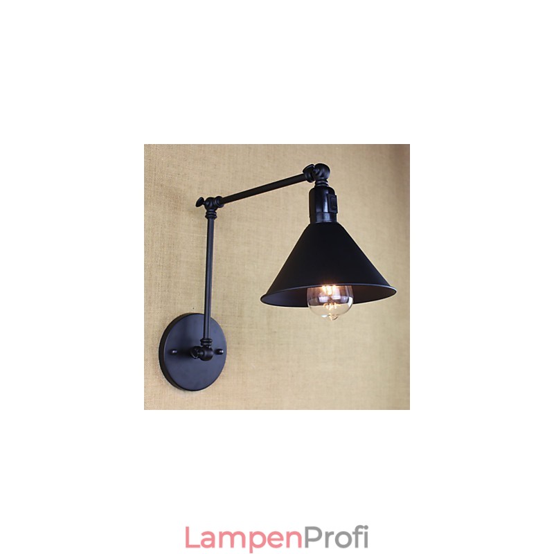 Retro Matt Schwarz Gürtel Langarm Doppel Schalter Wand