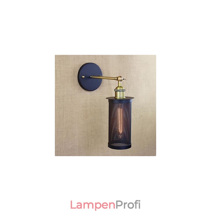 Wandleuchte Schmiedeeisen mit Eisennetz