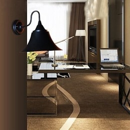 Designer Duds Loft Stil Antike Schwarze Eisenkappe Wandlampe