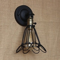 Dekorative Wandleuchte im amerikanischen Industriestil, Eisengitterzaun