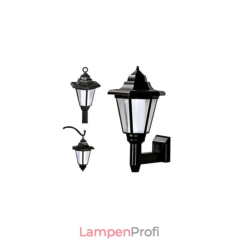 Solarbetriebene Wandleuchte mit schwarzem Schirm