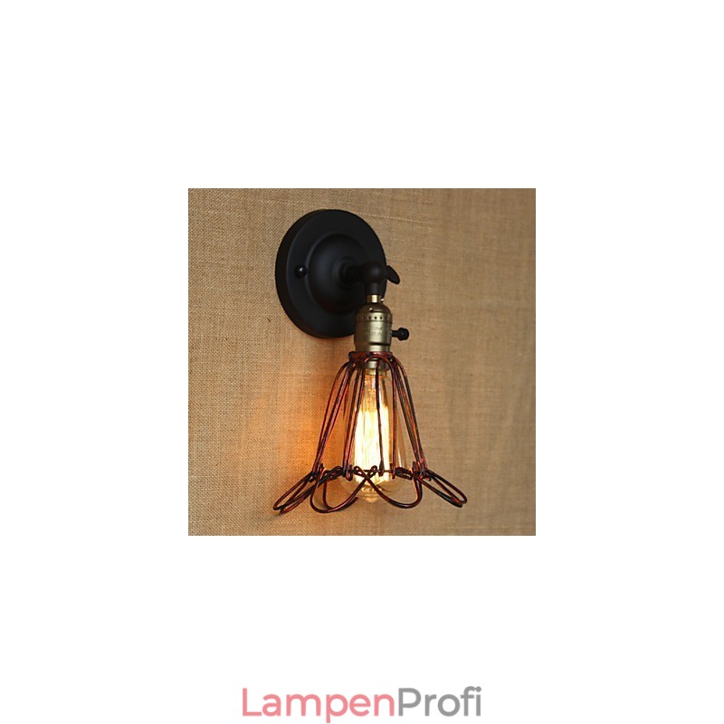 Amerikanischen Industriellen Stil Zaun Eisen Net Rot Bronze Dekorative Wand Leuchte
