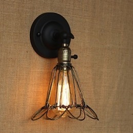 Amerikanischer Industriestil Zaun Eisen Mesh Bronze Dekorative Wandleuchte