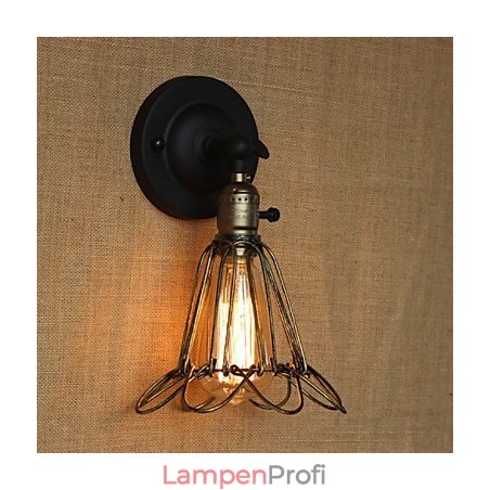 Amerikanischer Industriestil Zaun Eisen Mesh Bronze Dekorative Wandleuchte