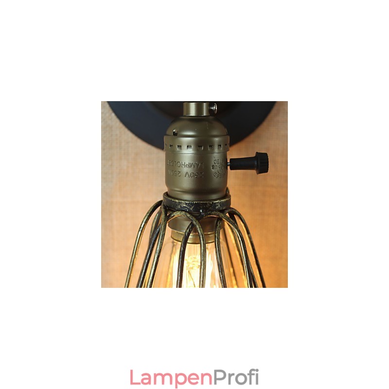 Amerikanischer Industriestil Zaun Eisen Mesh Bronze Dekorative Wandleuchte