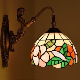 Europäische vertraglich ländliche kreative Schmiedeeisen Wandleuchte Glas Lichter