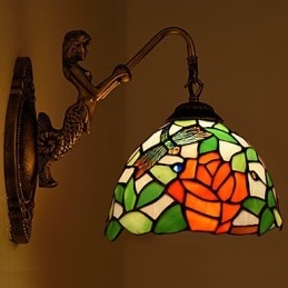 Europäische vertraglich ländliche kreative Schmiedeeisen Wandleuchte Glas Lichter