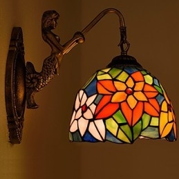 Europäische vertraglich ländliche kreative Schmiedeeisen Wandleuchte Glas Lichter