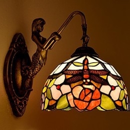 Europäische vertraglich ländliche kreative Schmiedeeisen Wandleuchte Glas Lichter