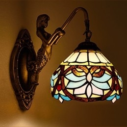 Europäische vertraglich ländliche kreative Schmiedeeisen Wandleuchte Glas Lichter