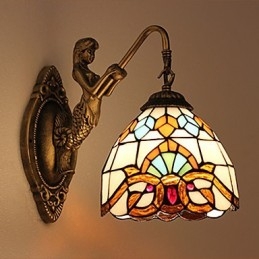 Europäische vertraglich ländliche kreative Schmiedeeisen Wandleuchte Glas Lichter