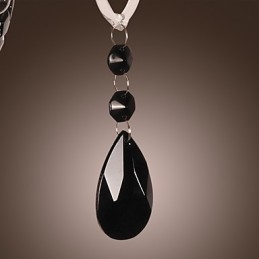 Schwarze Kristall-Wandleuchte mit Kerzenbirne