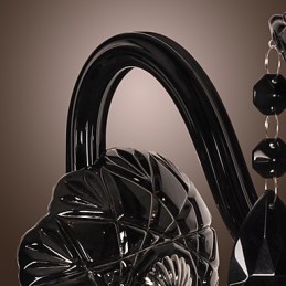 Schwarze Kristall-Wandleuchte mit Kerzenbirne